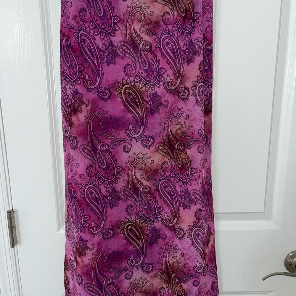 Paisley Print Pink and Brown Scarf